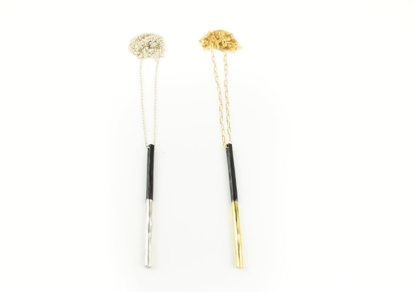 Gold Two Tone Bar Necklace -necklace- Lindsey Snell