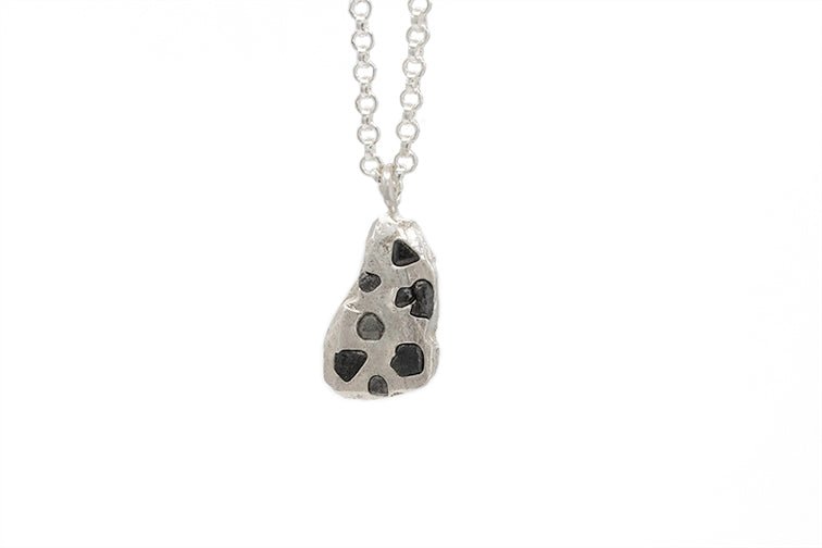 Diamond Asphalt Charm Necklace One Of A Kind -necklace- Lindsey Snell