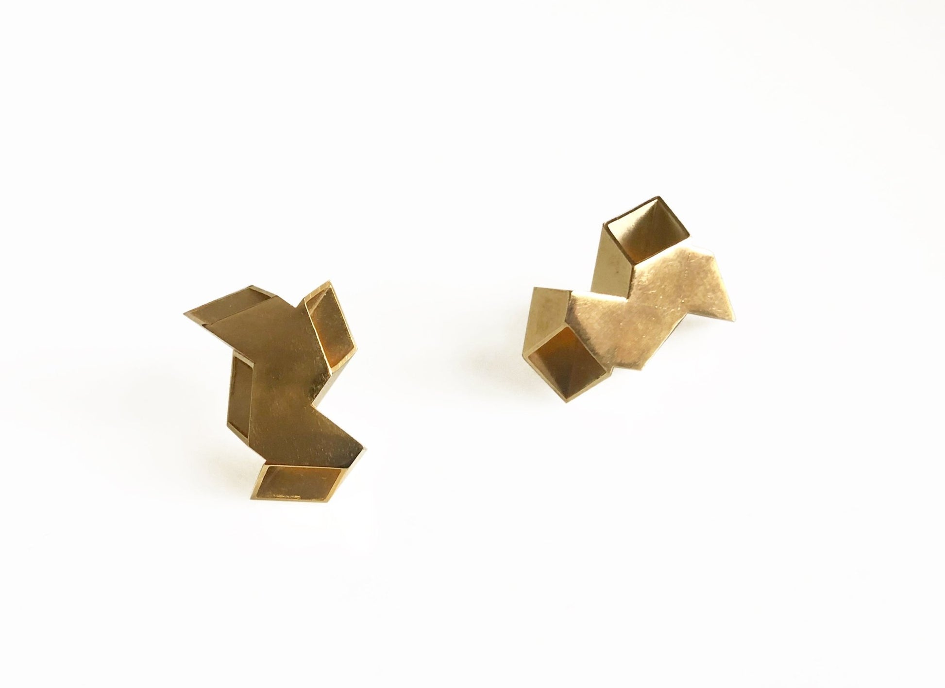 Double Origami Earrings Gold -earrings- Lindsey Snell