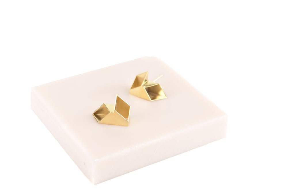 Gold Origami Studs -earrings- Lindsey Snell