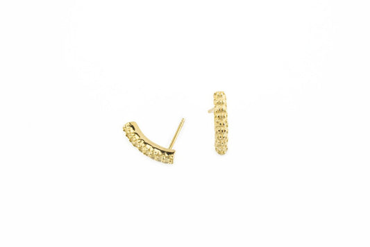 Knobby Gold Huggie Earrings -earrings- Lindsey Snell