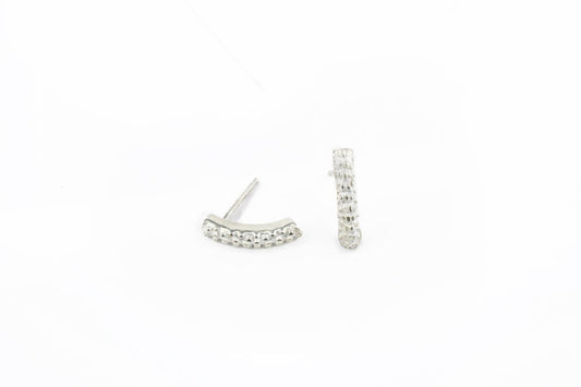 Knobby Silver Huggie Earrings -earrings- Lindsey Snell