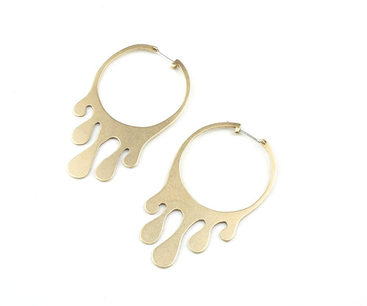 Mini Monochrome Drippy Hoops -earrings- Lindsey Snell
