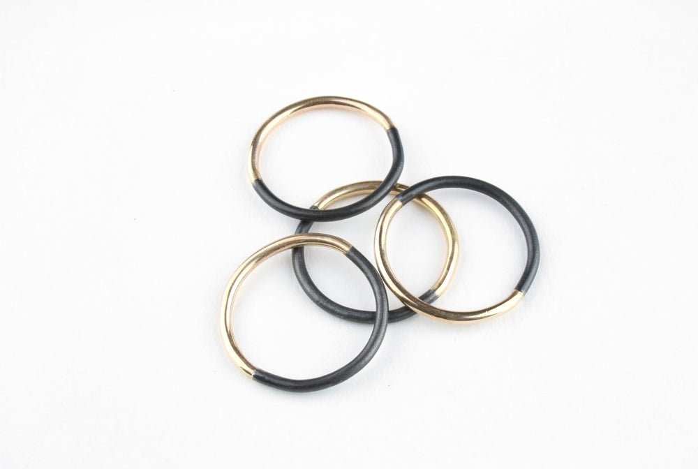 Solid Gold and Steel 50/50 Stacking Ring -rings- Lindsey Snell
